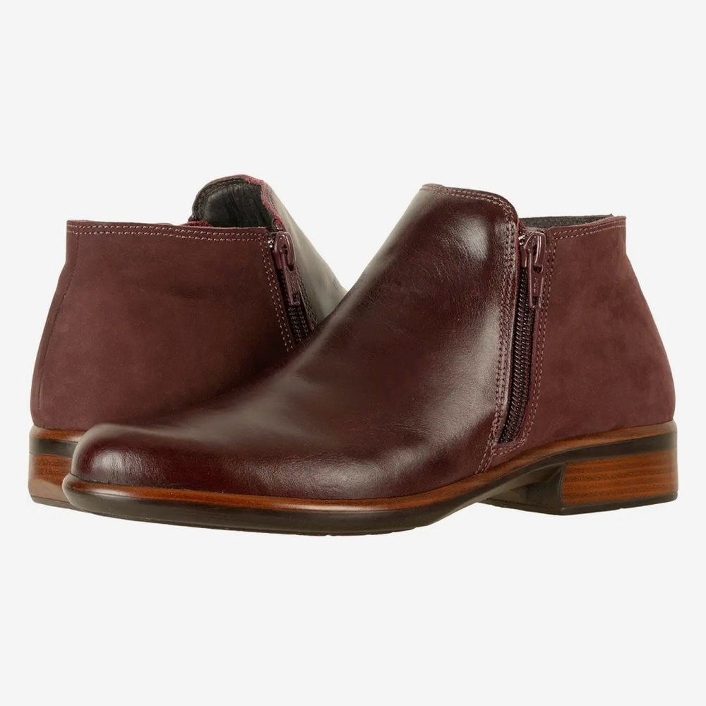 NEW NAOT Bordeaux/ Violet Helm Booties sz 37 (US 6.5)